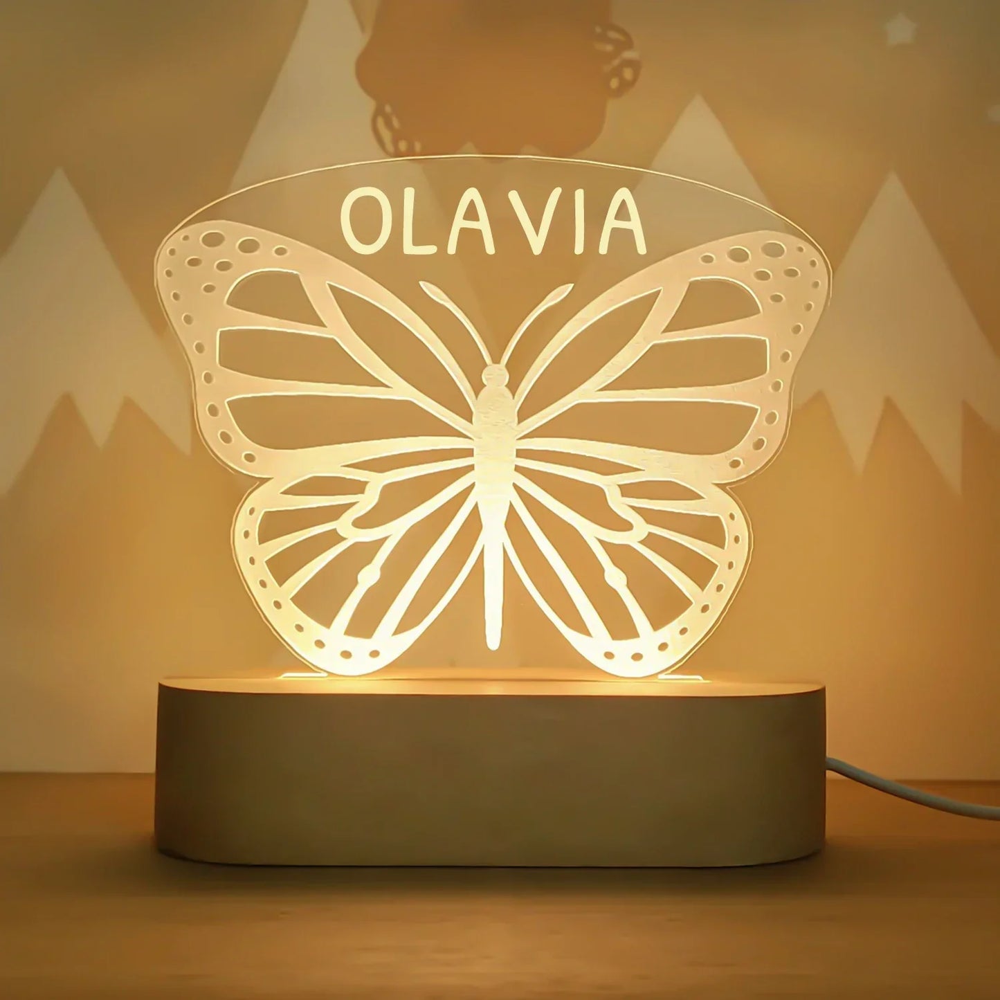 DecorBites™ Baby Kids USB Night Light Personalized Children Name Lamp Custom Nursery Newborn Bedroom Home Decoration Birthday Souvenir Gift