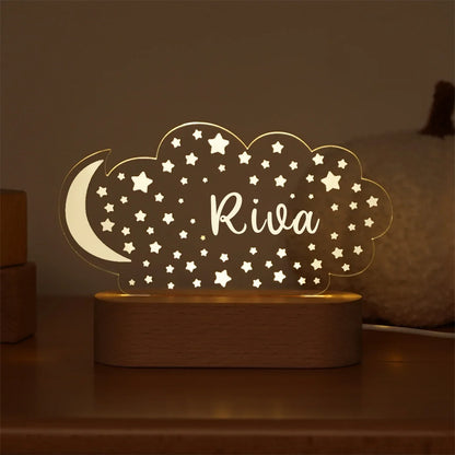 DecorBites™ Baby Kids USB Night Light Personalized Children Name Lamp Custom Nursery Newborn Bedroom Home Decoration Birthday Souvenir Gift