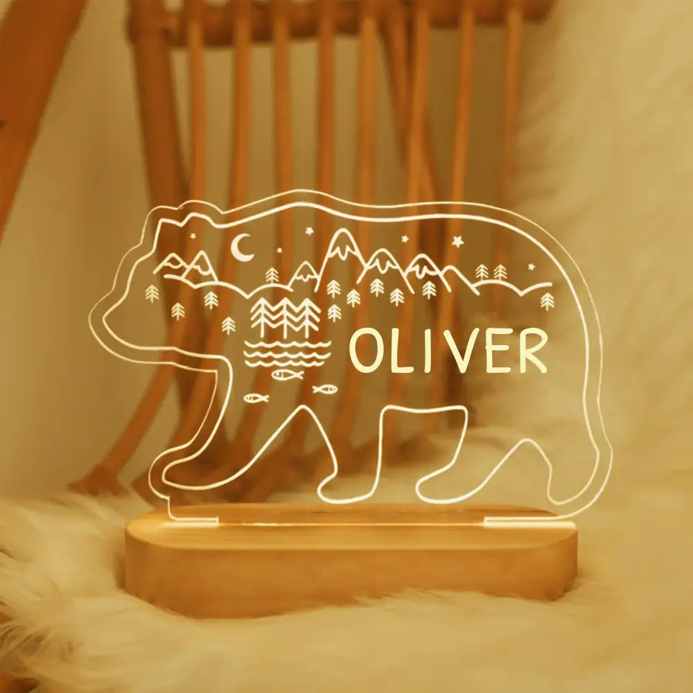 Personalized rainbow usb night light bedroom baby kids lamp