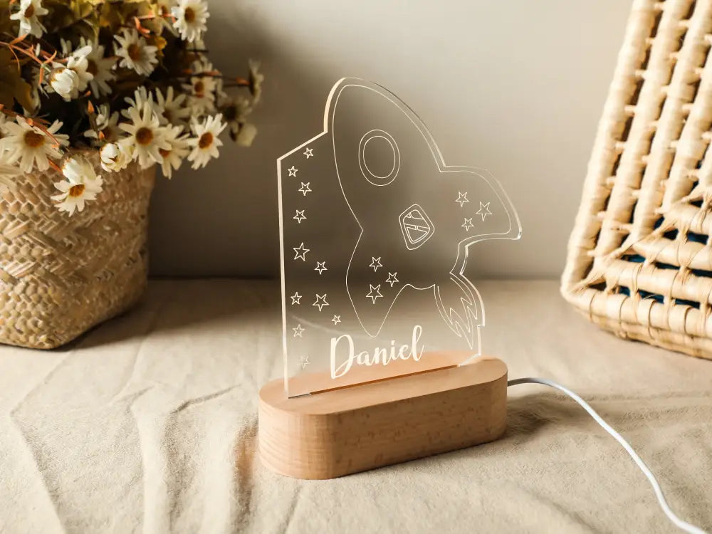 Personalized rainbow usb night light bedroom baby kids lamp