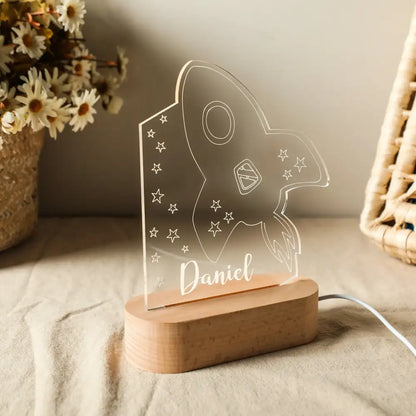 Personalized rainbow usb night light bedroom baby kids lamp
