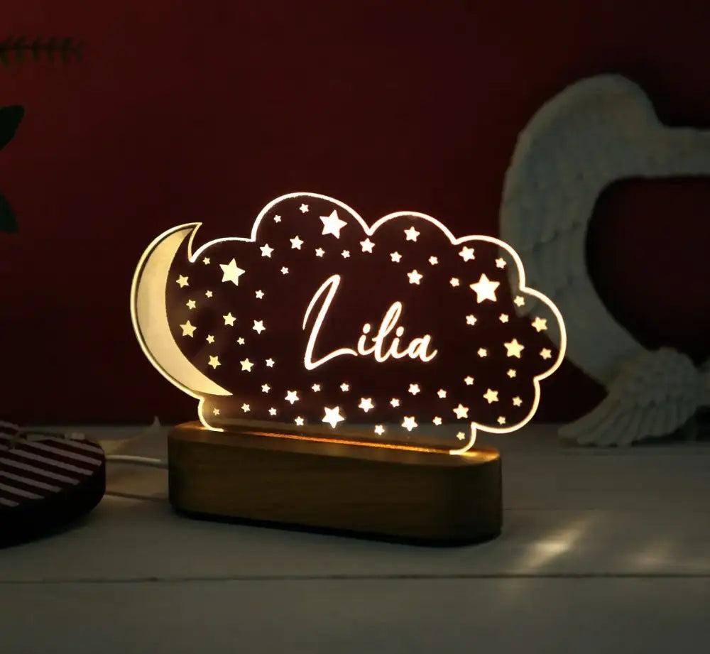 Personalized rainbow usb night light bedroom baby kids lamp