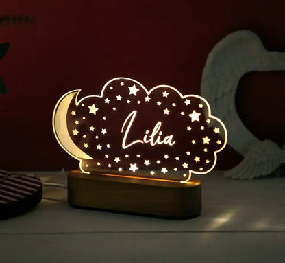 Personalized rainbow usb night light bedroom baby kids lamp