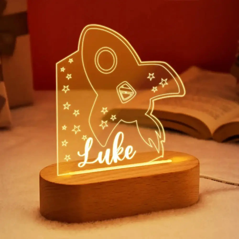 Personalized rainbow usb night light bedroom baby kids lamp