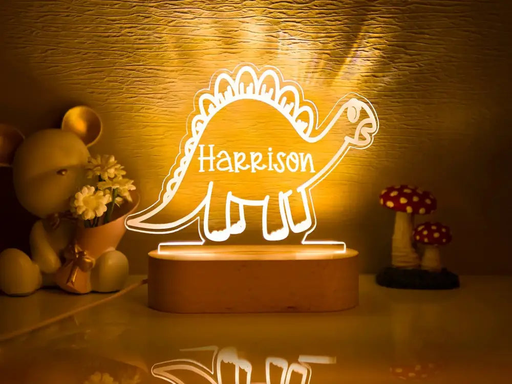 Personalized rainbow usb night light bedroom baby kids lamp