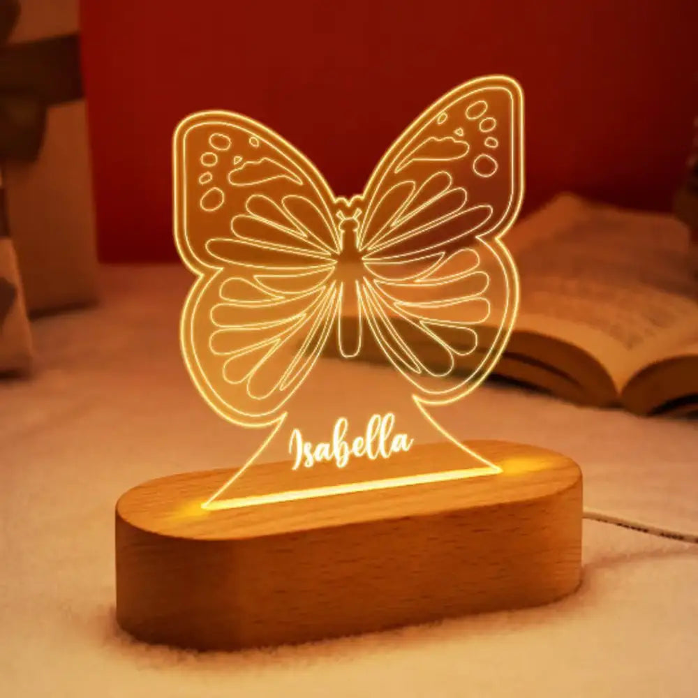 Personalized rainbow usb night light bedroom baby kids lamp