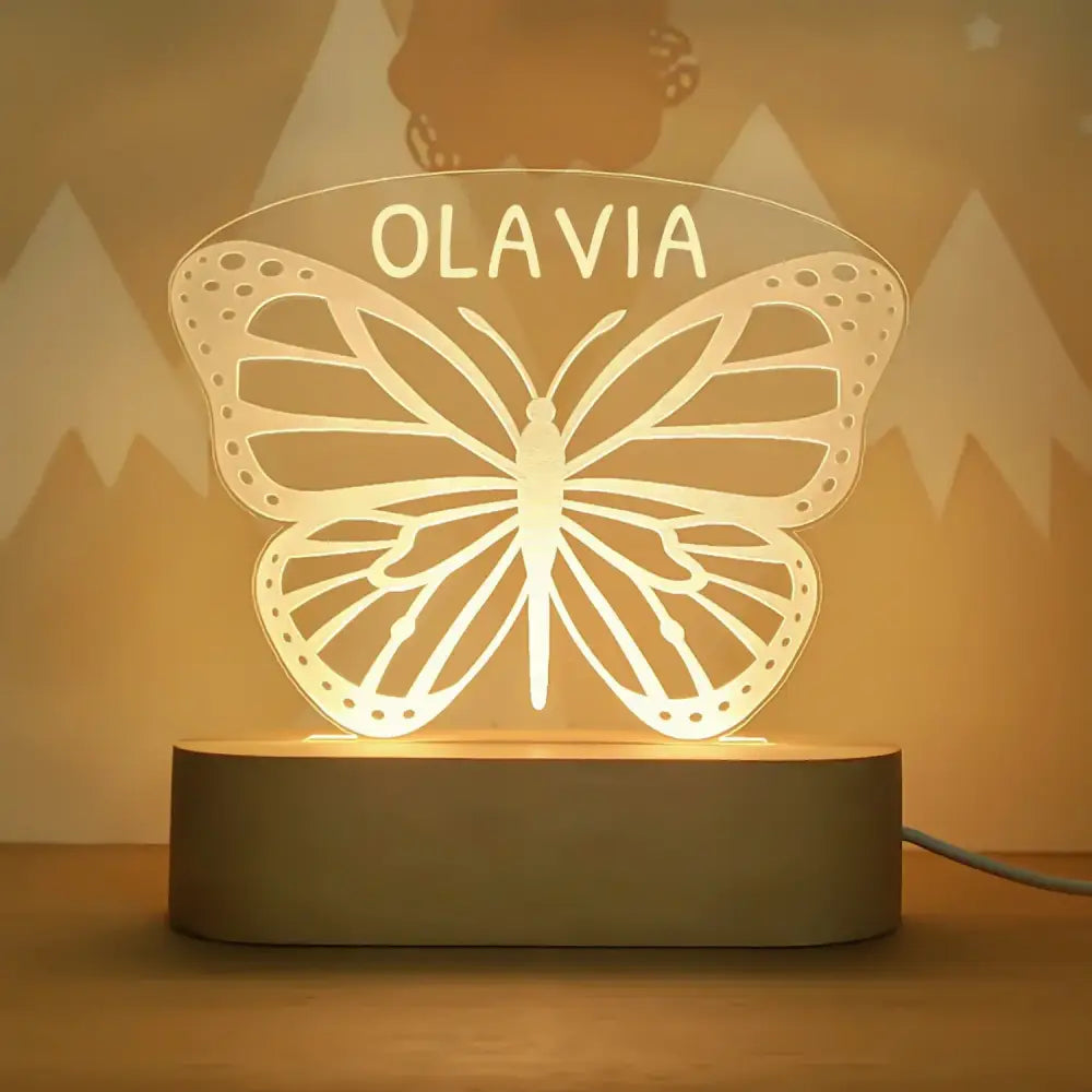 Personalized rainbow usb night light bedroom baby kids lamp