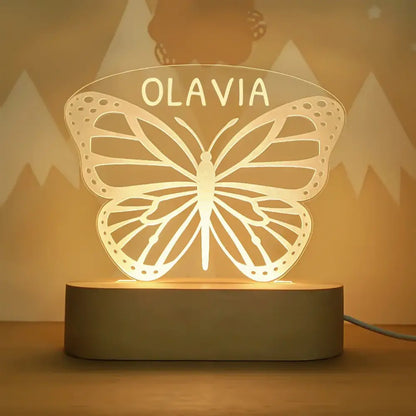 Personalized rainbow usb night light bedroom baby kids lamp