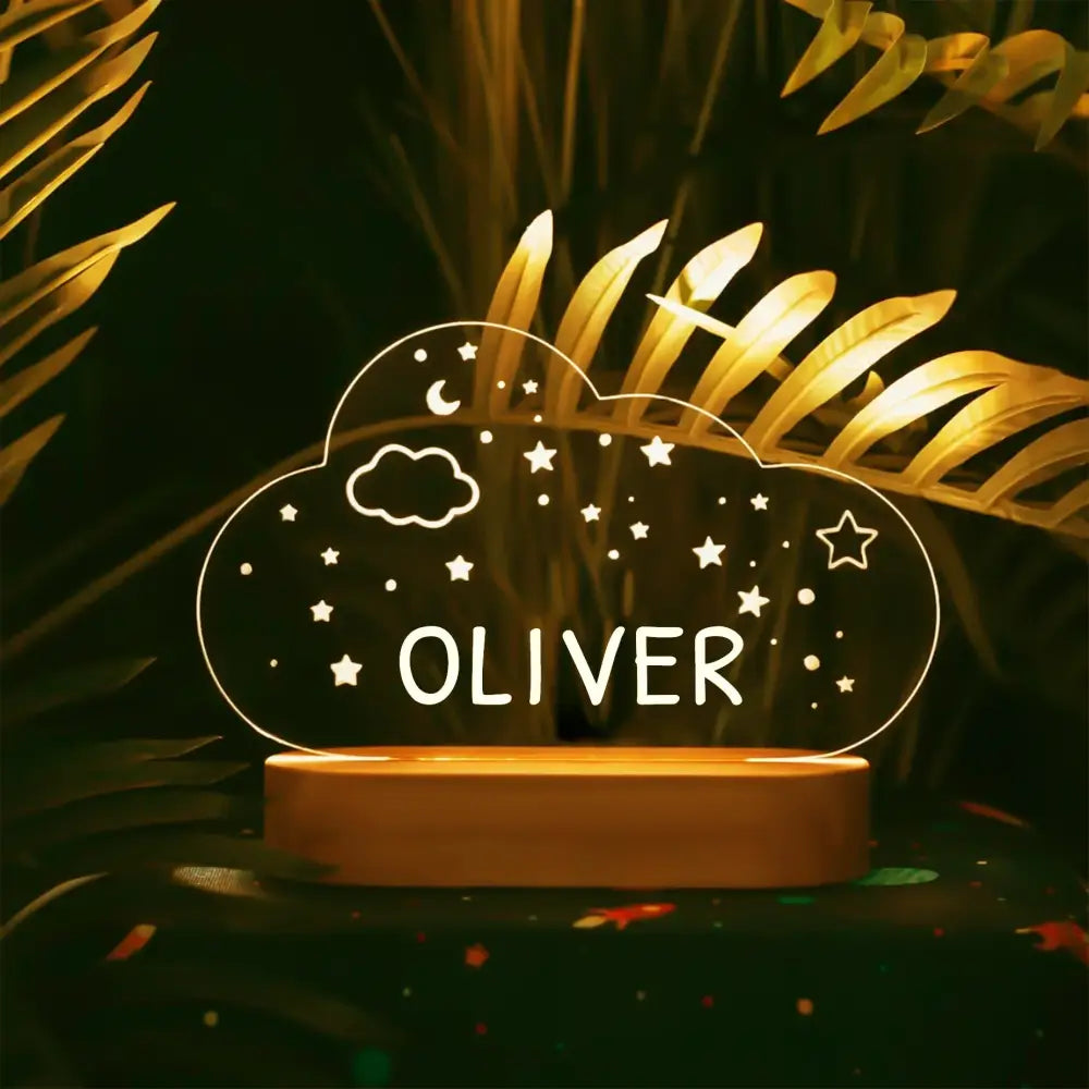 Personalized rainbow usb night light bedroom baby kids lamp