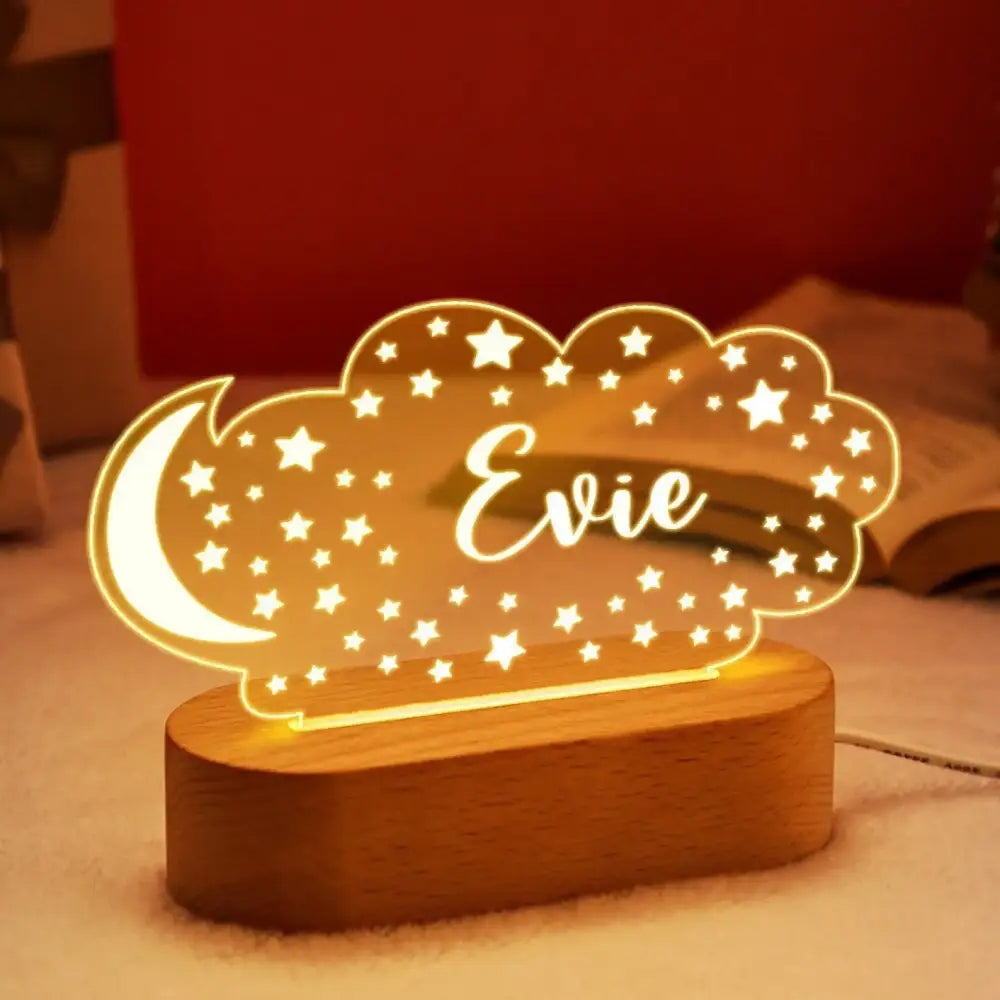 Personalized rainbow usb night light bedroom baby kids lamp