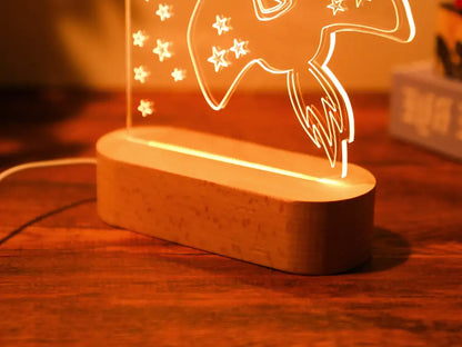 Personalized rainbow usb night light bedroom baby kids lamp