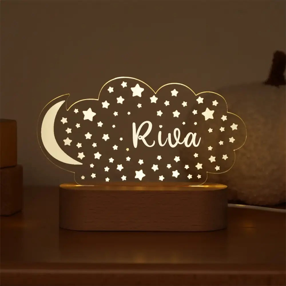 Personalized rainbow usb night light bedroom baby kids lamp