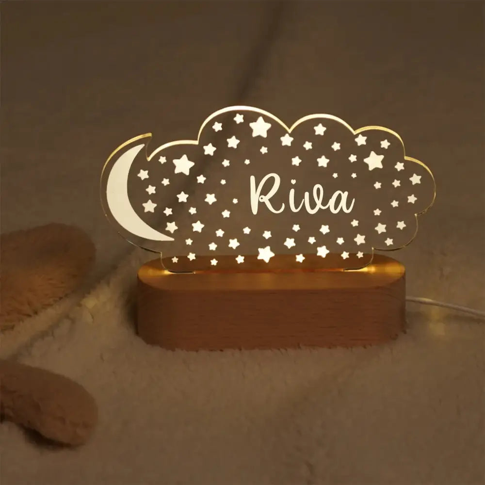 Personalized rainbow usb night light bedroom baby kids lamp
