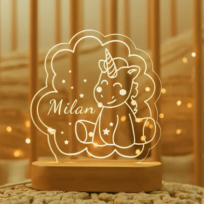 Personalized rainbow usb night light bedroom baby kids lamp