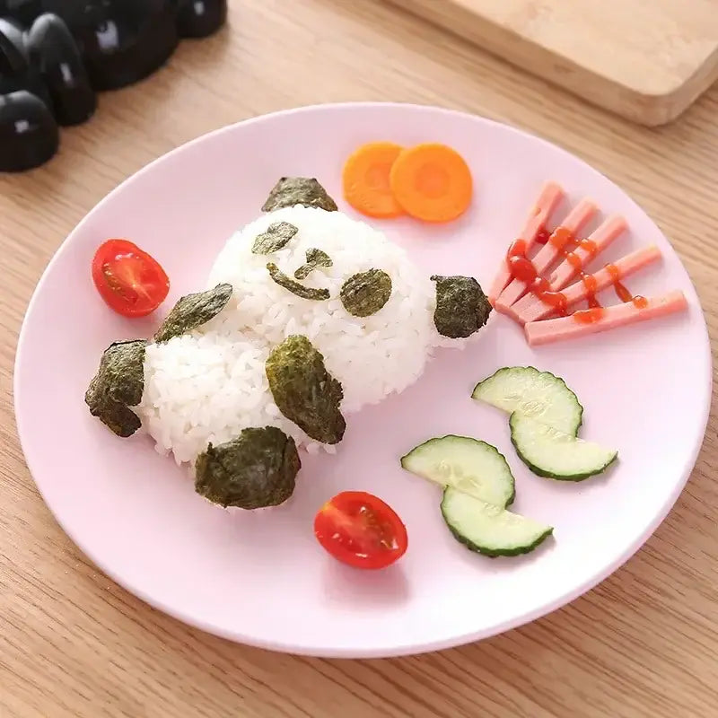 Baby panda sushi mold and sandwich cutter set kitchen diy tool