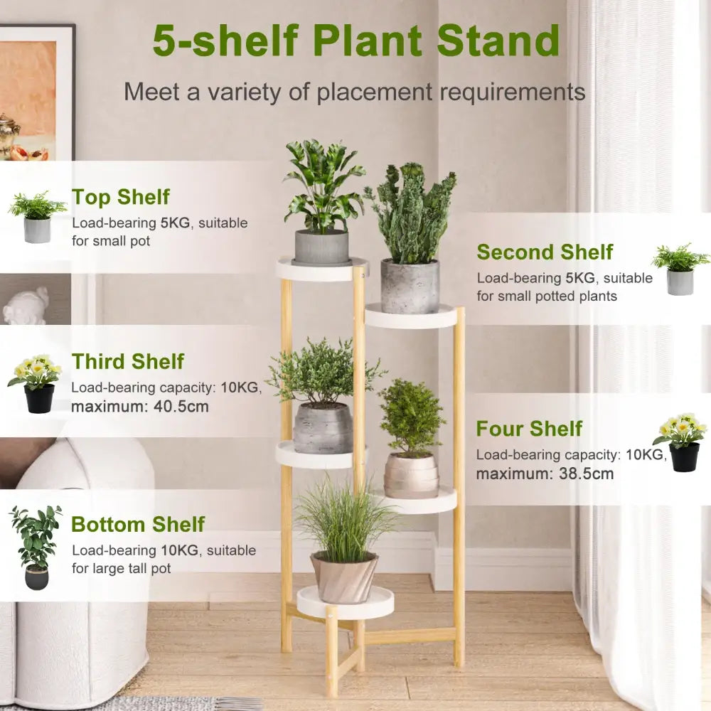 Minimalist white and gold 4 tier plant stand living room indoor outdoor