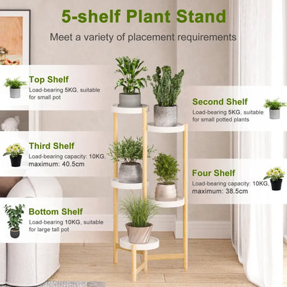 Minimalist white and gold 4 tier plant stand living room indoor outdoor