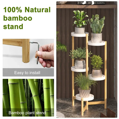 Minimalist white and gold 4 tier plant stand living room indoor outdoor