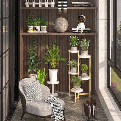 Minimalist white and gold 4 tier plant stand living room indoor outdoor