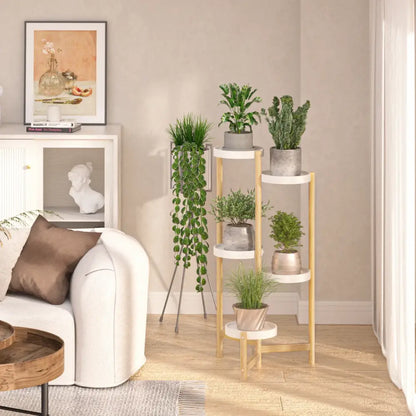 Minimalist white and gold 4 tier plant stand living room indoor outdoor