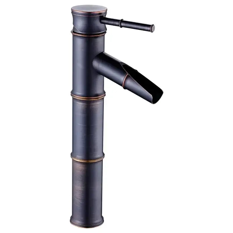 Bamboo black & copper high arch mixer bathroom waterfall faucet