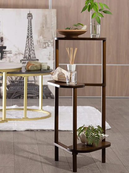 DecorBites™ Bamboo Corner Plant Stand for Garden Balcony