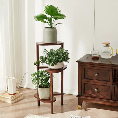 DecorBites™ Bamboo Corner Plant Stand for Garden Balcony