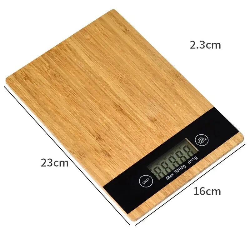 Bamboo digital kitchen scale set – kitchen lcd display 5kg capacity