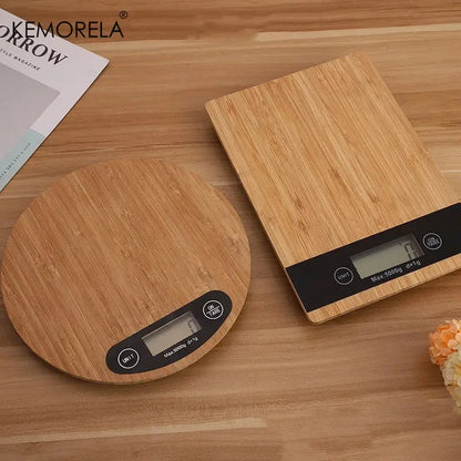 Bamboo digital kitchen scale set – kitchen lcd display 5kg capacity