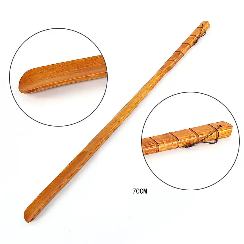 Bamboo pattern long handle shoe lifter bedroom dressing aid