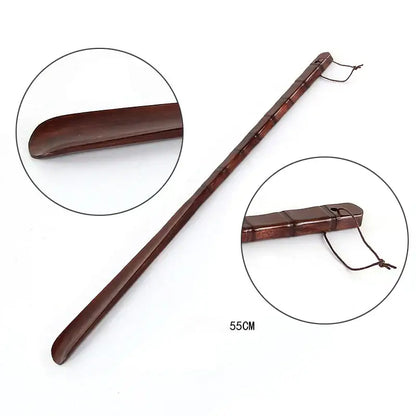 Bamboo pattern long handle shoe lifter bedroom dressing aid