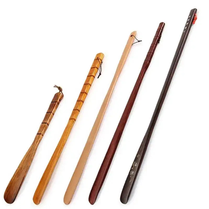 Bamboo pattern long handle shoe lifter bedroom dressing aid