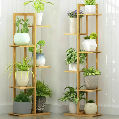 Modern bamboo plant stand 6-tier living room display shelf