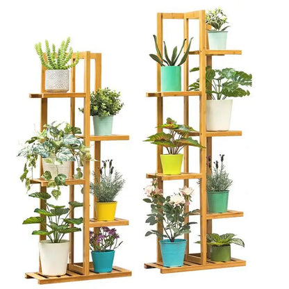 Modern bamboo plant stand 6-tier living room display shelf