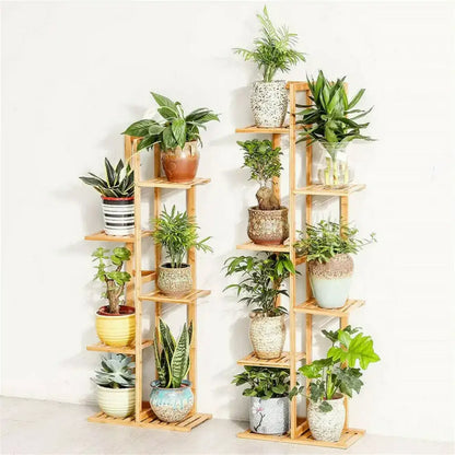 Modern bamboo plant stand 6-tier living room display shelf