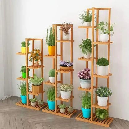 Modern bamboo plant stand 6-tier living room display shelf