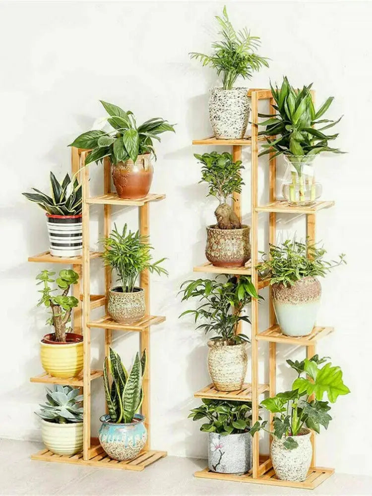 Modern bamboo plant stand 6-tier living room display shelf