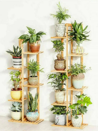 Modern bamboo plant stand 6-tier living room display shelf