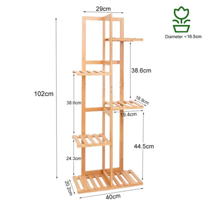 Modern bamboo plant stand 6-tier living room display shelf