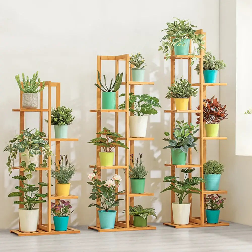 Modern bamboo plant stand 6-tier living room display shelf