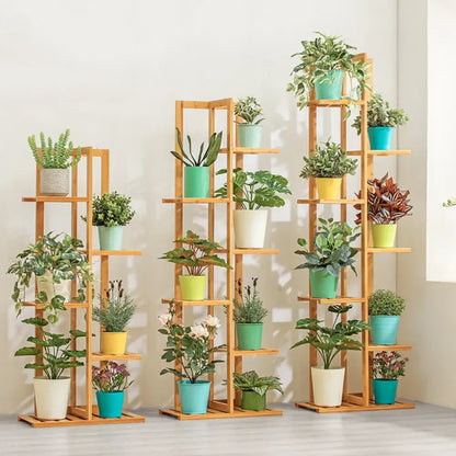 Modern bamboo plant stand 6-tier living room display shelf
