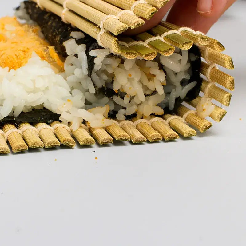 Bamboo sushi rolling mat and onigiri rice paddles kitchen tool