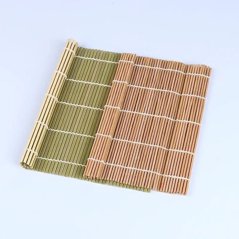 Bamboo sushi rolling mat and onigiri rice paddles kitchen tool