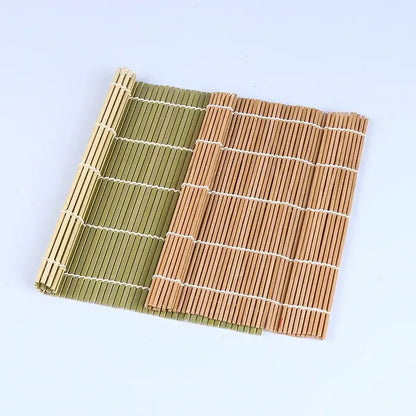 Bamboo sushi rolling mat and onigiri rice paddles kitchen tool