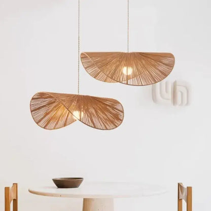 Bamboo wabi sabi woven rattan pendant light for dining room
