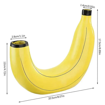 Yellow and black banana shape resin flower vase kitchen decor