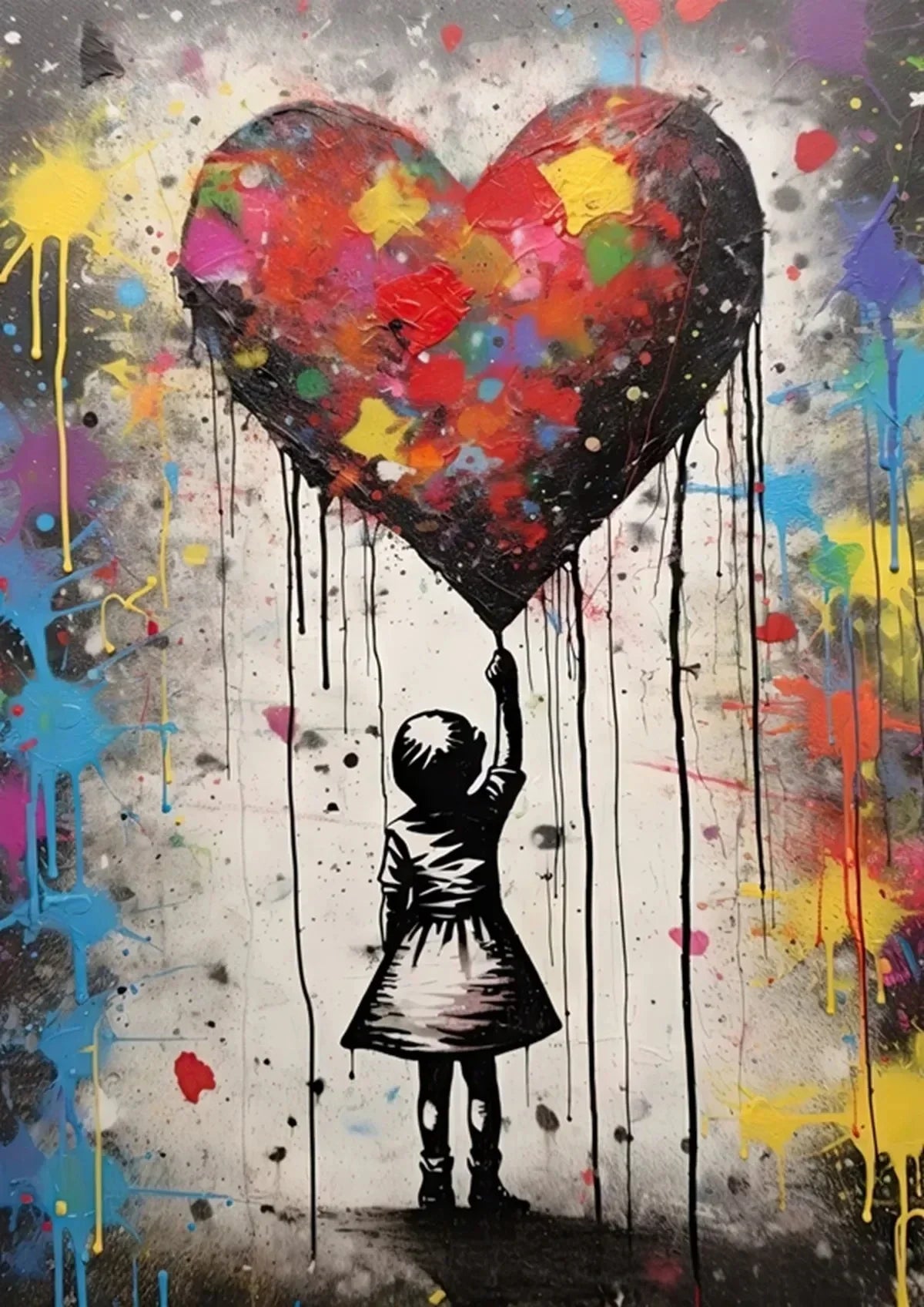 DecorBites™ Banksy Boy Girl Balloon Canvas Wall Art