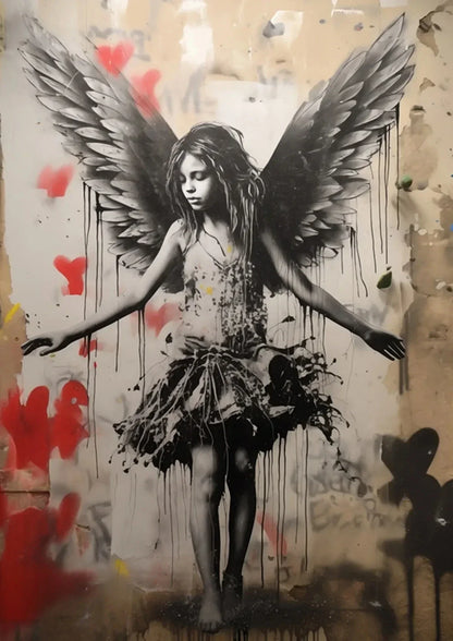 DecorBites™ Banksy Boy Girl Balloon Canvas Wall Art