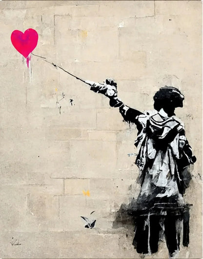 DecorBites™ Banksy Boy Girl Balloon Canvas Wall Art