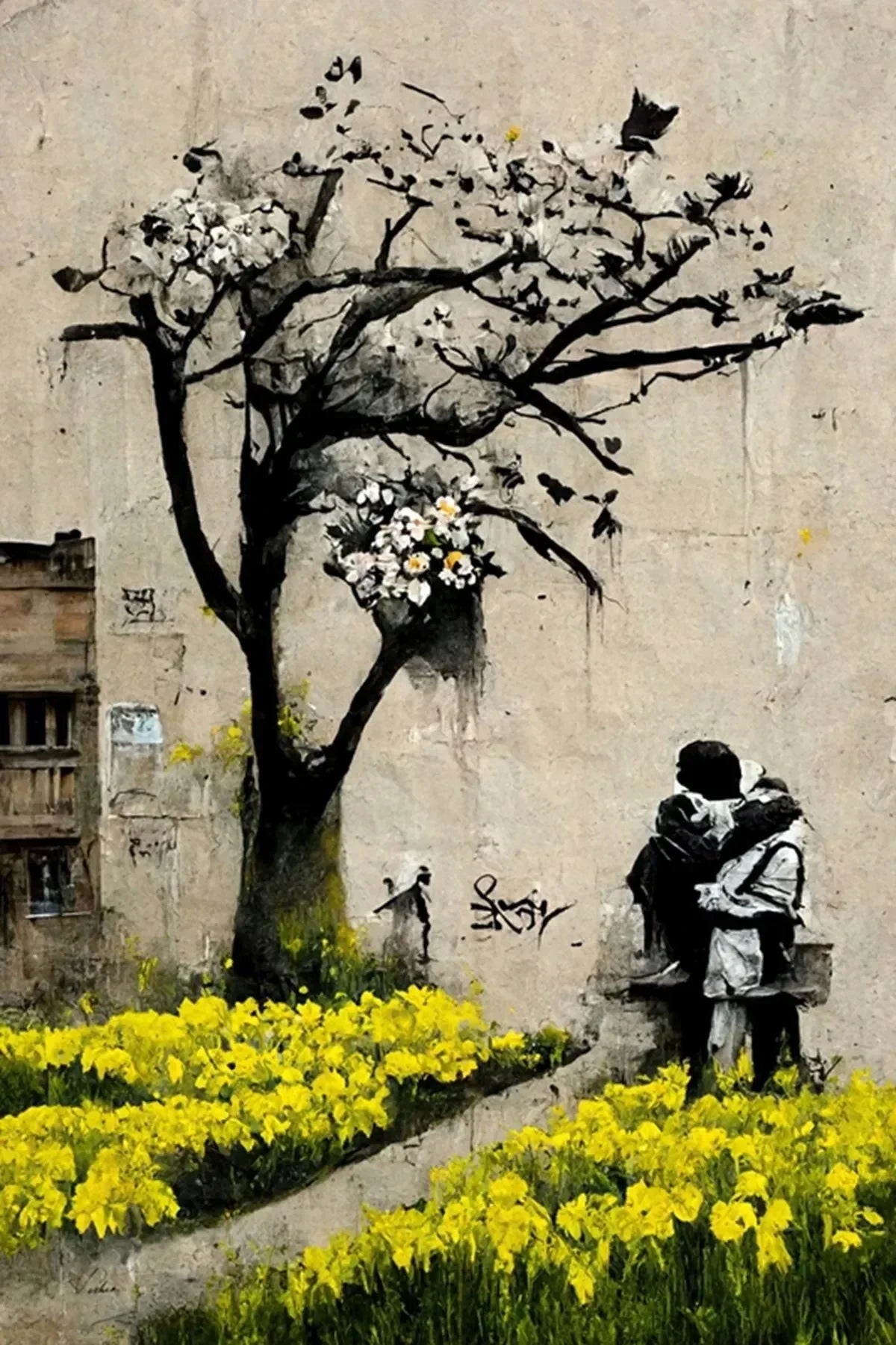 DecorBites™ Banksy Boy Girl Balloon Canvas Wall Art